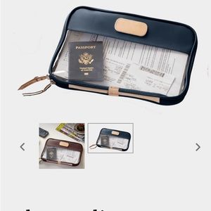 NWOT Jon Hart Design Clear Folio Case- Navy